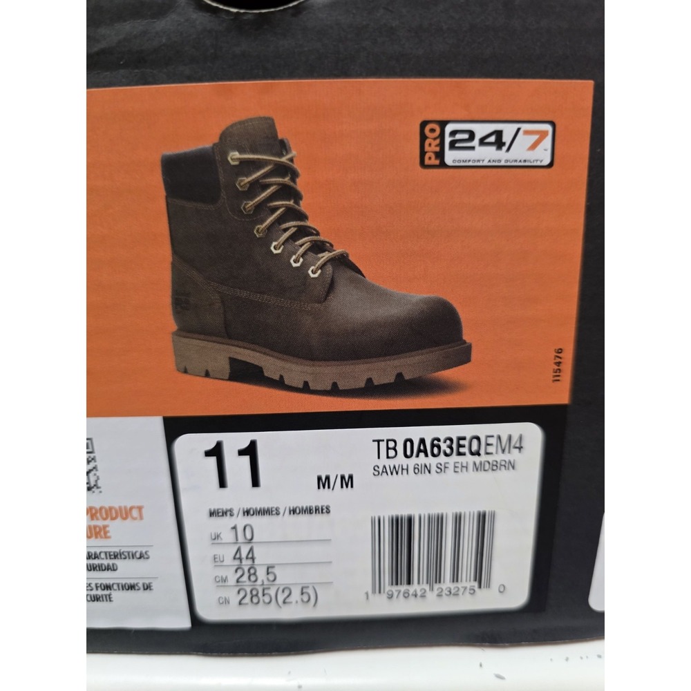 Timberland Pro Sawhorse 6" Size 11M Mens Work Boots Waterproof Soft Toe New - Picture 8 of 13